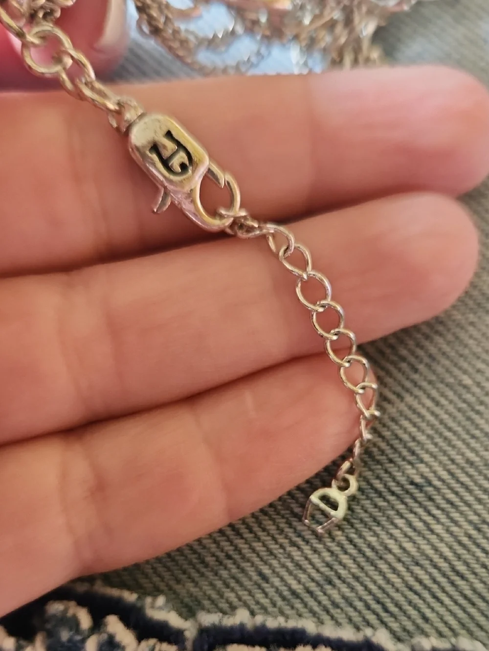 True Religion Silver Chain Bracelet with Turquoise Beads - Women Jewelry
